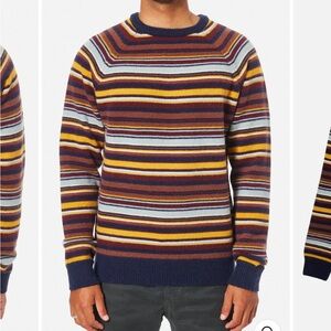 Katin Mens Hitch Retro Stripe Polar Navy Crewneck Sweater, Size XL